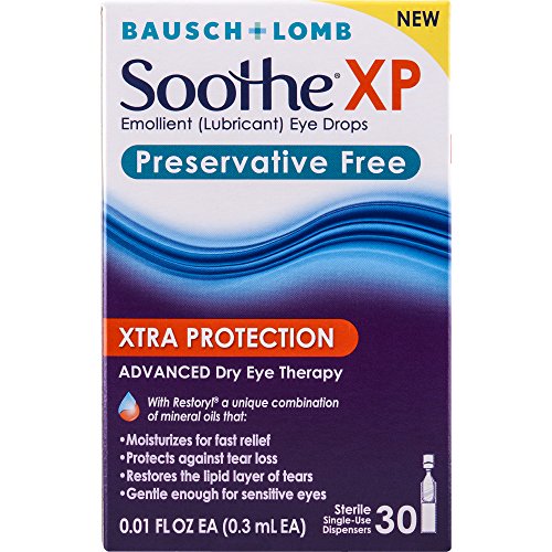 Soothe Xtra Protection Preservative Free Emollient Lubricant Eye Drops, 30 Count
