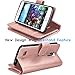 Tekcoo Compatible for LG Fortune/Phoenix 3 / LG Aristo/Risio 2 / LG Rebel 2 LTE /LV3 Wallet Case, Credit Card Slots Carrying PU Leather Folio Flip Cover [Detachable Magnetic Case] Stand -Rose Gold