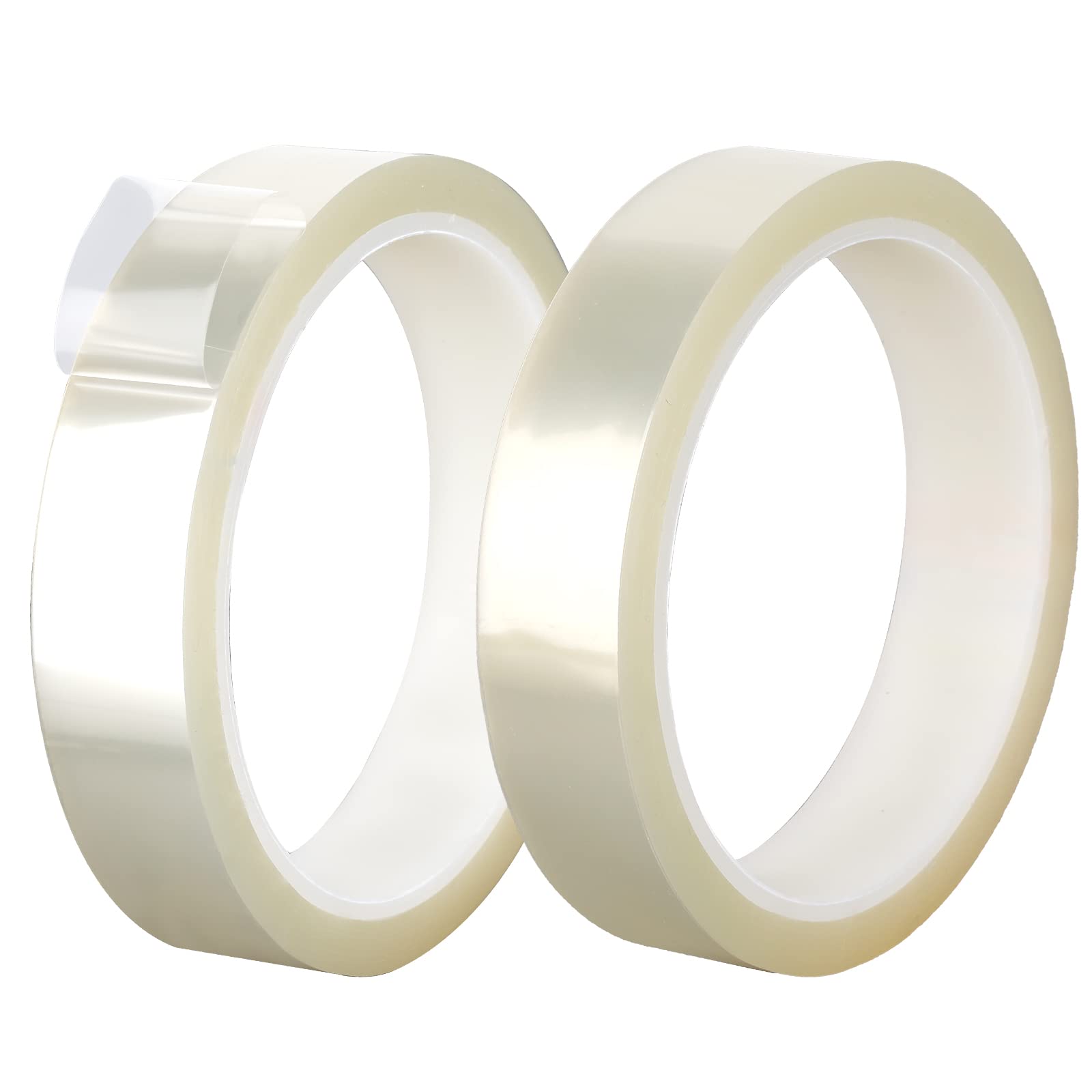 SAVITA 2 Rolls Heat Resistant Tape, Clear Tape Rolls Clear Heat Tapes for Sublimation Heat Transfer Tape for DIY Crafts (25mm)