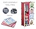 KOUSI Kids Dresser Kids Closet Portable Closet Wardrobe Children Bedroom Armoire Clothes Hanging Storage Rack Cube Organizer,Cute Cartoon,Safety & Large & Sturdy (Pink, 28
