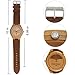 Wonbee Bamboo Wood Watches for Men & Women Cowhide Leather Strap,Bonus 2 Wood Bracelets,Packaged in Gift Box