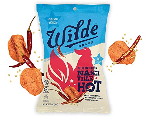 Chicken Chips Variety Pack By Wilde Brands, Chicken and Waffle, Himalayan Pink Salt, Nashville Hot, Sea Salt and Vinegar, 2.25oz Bag (4 Count)