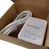 New Rapid Fast Quick Charge Dual Port USB Wall Charger for Samsung Galaxy S7 S6 Note 4 5 - 5 Foot Cord 5v / 2.4 Amp Compatible with Motorola LG HTC Samsung - White