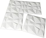 Art3d Textures 3D Wall Panels Diamond Design 32 Sq Ft White 19.7 x 19.7 in view 5