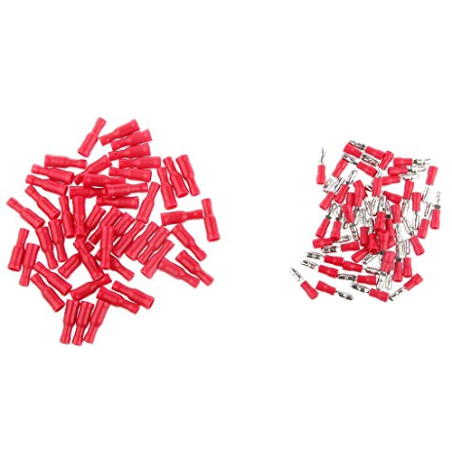 Electomania® Fully Insulated Male Female Wire Bullet Connector Electrical Crimp Red Terminals Pack of 100Pcs (Red) 3 Electomania® Fully Insulated Male Female Wire Bullet Connector Electrical Crimp Red Terminals Pack of 100Pcs (Red) - Image 3