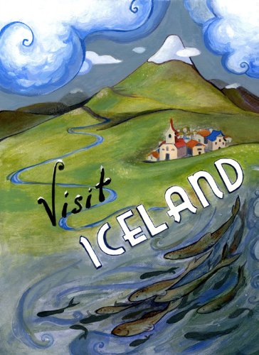 Visit See Republic of Iceland Nordic island Travel Tourism Vintage Poster Repro 12 X 16 Image Size. We Have Other Sizes Available!