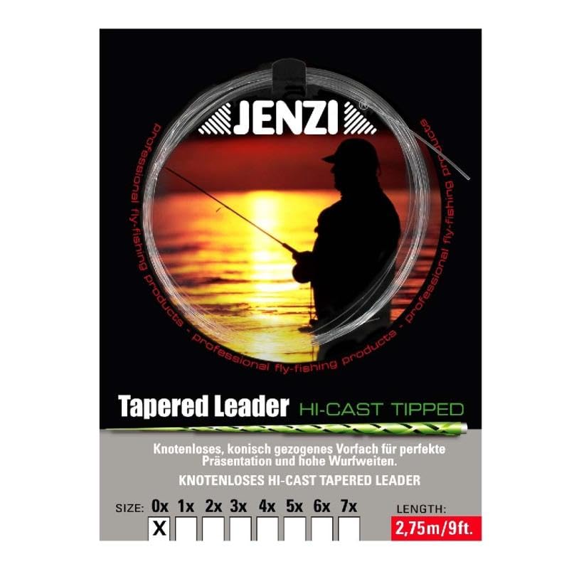 Jenzi Tapered Leader (Conically Drawn Fly Leader, 240 cm), 7x 0.12/0.44