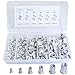 Boeray 190PCS M3 M4 M5 M6 M8 M10 Aluminum Alloy Flat Head Rivet Nut, Insert Cap Rivet Nut, Alumium Rivnut