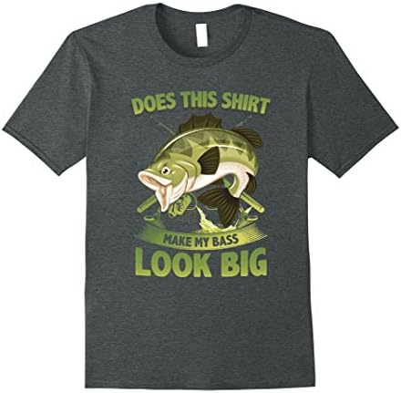 Mens Does This Shirt Make My Bass Look Big T Shirt Small Dark Heather