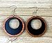 Two-Tone Wood Hoop Earrings from Natural Reclaimed Mahogany and Black Stained Maple