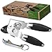Can Opener - Manual Easy Turn - Sharp Blade for Smooth Edge Opening - Safety Magnetic Lid Lifter - Comfortable Soft Grip Silicone Handles for Seniors and Arthritic Hands -Black- Bonus Bottle Opener