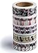 Classic Washi Tape Set (Japanese Masking Tape) by MIKOKA, 0.6 Inches Wide, 32.8 Feet Long, 5 Rolls - Cats