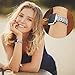 bayite Bling Bands Compatible with Fitbit Versa/Versa 2/Versa Lite for Women, Dressy Metal Bracelet Rhinestone Jewlery Wristband, Silver
