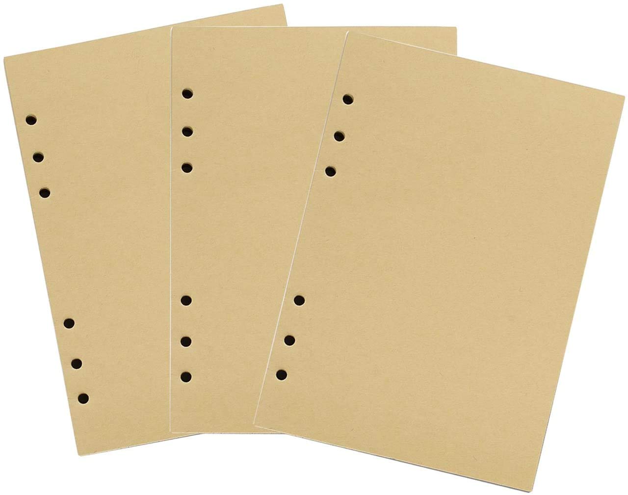 NectaRoy Set of 3 Refills Refillable Inserts for Binder Loose Leaf Notebook Planner, 75 Sheets/ 150 Pages Per Pack, Blank Craft Paper, Paper Size: 105x175mm (for Diary 130x185mm)