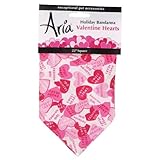 Aria Cotton Valentine Hearts Holiday Dog Bandanas, 22-Inch