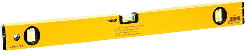 Rolson 54464 600 mm Alloy Spirit Level Yellow 3 Vials Aluminium