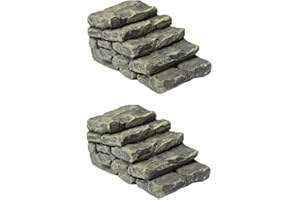 Czhotg 2Pcs Mini Resin Bridge Stair Stone Straight Bridge Stairs Stone Steps Garden Fairy Ornament Flower Pot Plant Micro Landscaping Decor Bonsai Craft Outdoor Statues Outdoor Decor, Decorations