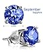UHIBROS Sterling Silver Ear Stubs Birthstone Stud Earrings Round Cubic Zirconia Diamond September Earring Paperback Paperback