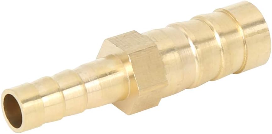 X AUTOHAUX 2 Pcs 10mm to 6mm Brass Barb Hose Fitting Straight Connector Adaptor for Air Water Gas Oil, Gold - Image 5