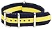 Clockwork Synergy® - Classic SS Nylon Ballistic Watch Band Straps - Navy/Yellow - 20mm Interchangeable Replacement Military Watch Strap