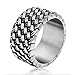 Chryssa Youree Men's Retro Design Jewelry Wedding Band Woven Titanium Steel Silver Rings 7 to 12(DJZ-1) (Size 8)