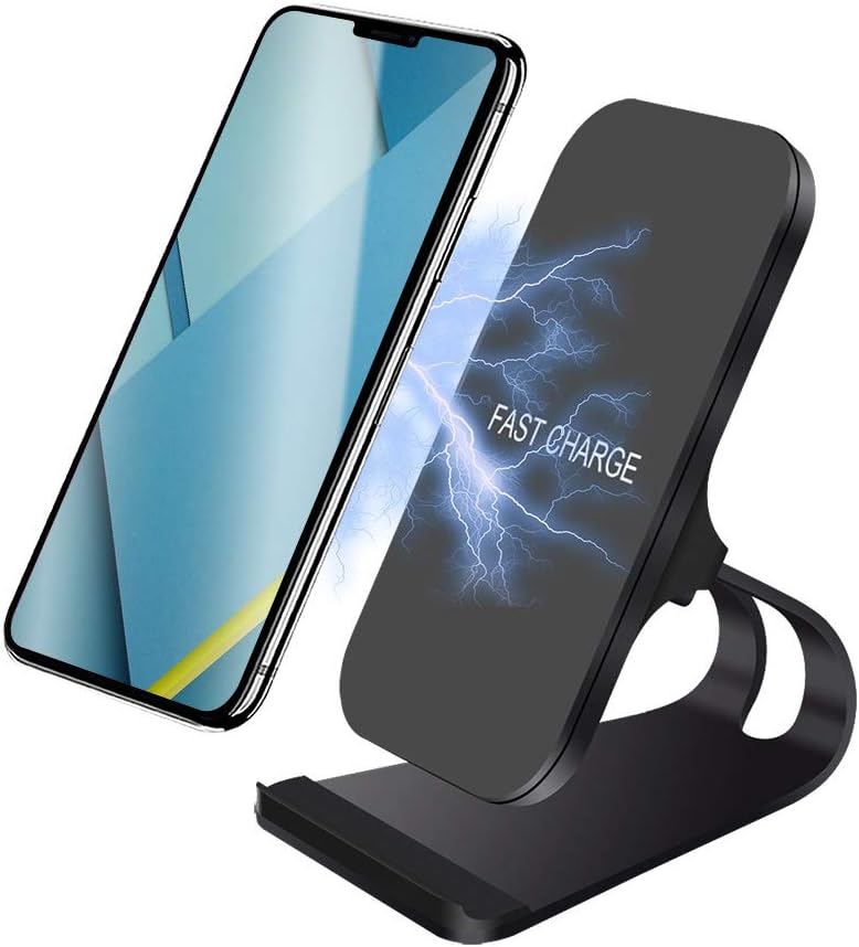 Fuleadture Fast Wireless Charger, 2 Coils QI Wireless Charger Stand with Cooling Fan for Samsung Galaxy S9 Plus / S9 / Note 8 / S8 Plus, Standard Charge for iPhone X / 8 Plus