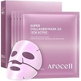 AROCELL Super Collagen 2.0 ECM Active Overnight bio Collagen Mask with 173Da Collagen, PDRN &amp; NAD | Firming, Lifting, Plumping &amp; Elasticity | Korean Glass Skin Care | 43g x 4