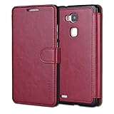 Huawei Ascend Mate 7 Case,Mulbess [Layered Dandy][Wine Red] - [Card Slot][Flip][Slim Fit] - PU Leather Wallet Case For Huawei Ascend Mate 7