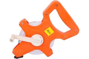 Open Reel Fiberglass Tape Measure with Dual-Sided Inch and Metric Scale, 20 Meter Heavy-Duty Yard Measuring Tape for Outdoor 