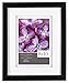 Gallery Solutions 8x10 Black Wood Picture Frame with Double White Mat for 5x7 Image