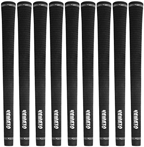 yamato Black Nature Rubber Golf Grips Set Packed with 13 Piece Mid Size Golf Club Grips,All Weather Golf Grip