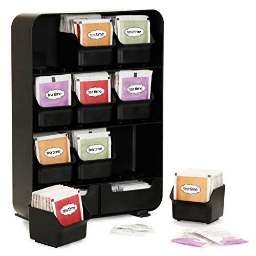 Mind Reader Tea Bag Organizer, Tea Station Organizer, Countertop Storage, Kitchen, Plastic, 10.25