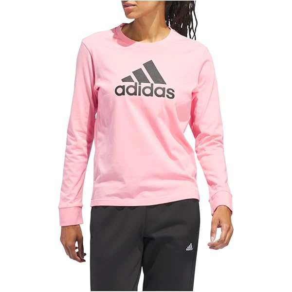 ☆adidas☆ Studio Lounge Lip Crop Long Sleeve Tee Pink adidas Womens Bos Classic Crew Neck Long Sleeve Shirt