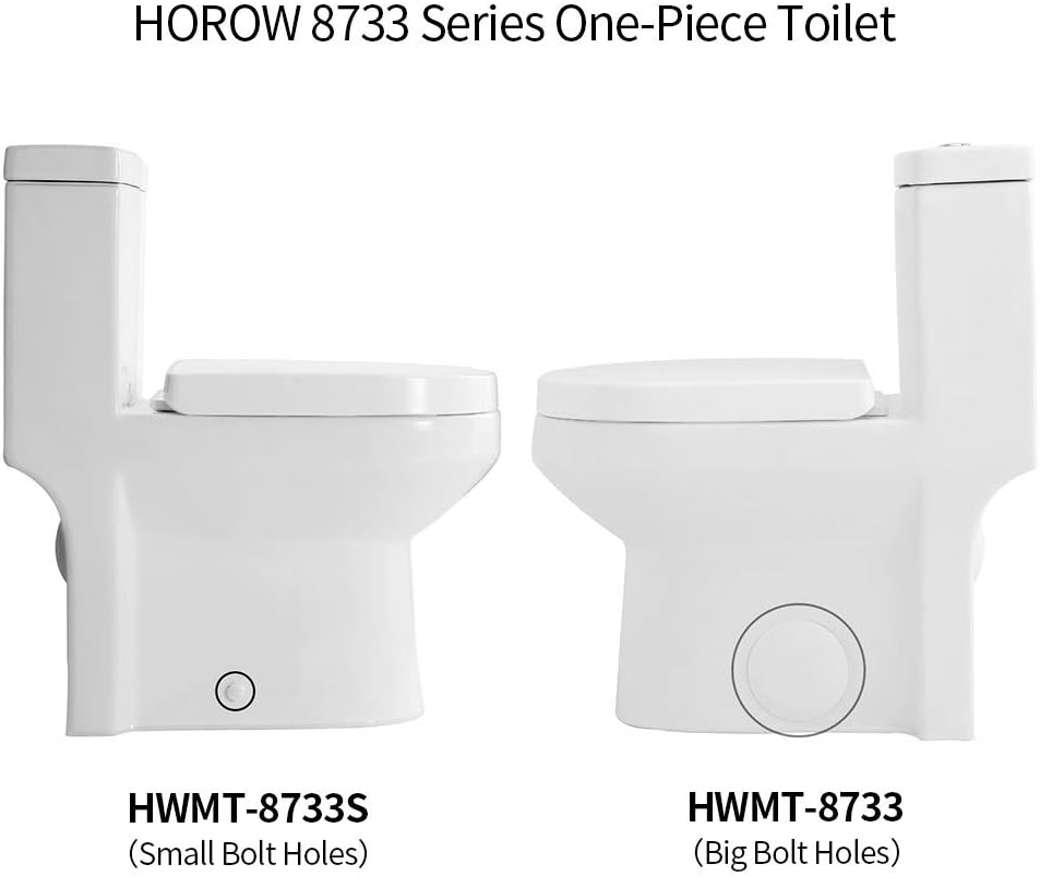 HOROW HWMT-8733S Small Toilet 25" Long x 13.4" Wide x 28.4" High 1-Piece Short Compact Bathroom Tiny Mini Commode Water Closet Dual Flush Concealed Trapway - - 