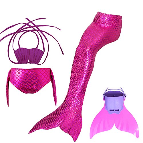 image for Boshen Mermaid Tail Swimmable Costume Swimsuit Monofin For Women Kids 