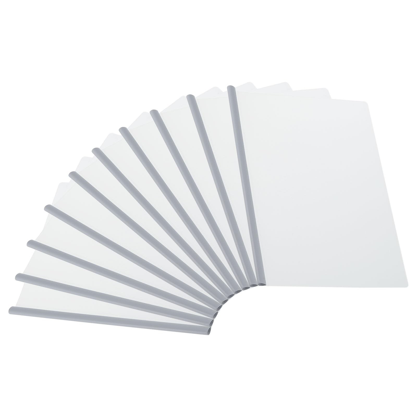 PATIKIL Clear Report Covers with Sliding Bar, 10 Pcs 8 mm Slide-Grip Resume Cover 50 Sheets Capacity, A4 Presentation Folders for File, Resume, White