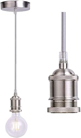 Jing Vintage Pendant Light Fitting Industrial Stain Nickel