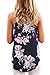 YOINS Women Navy Random Floral Print Round Neck Casual Cami Top
