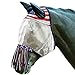 Derby Originals Patriotic Reflective Safety Horse Fly Mask with Ears and Nose Cover Fringes,Full Horse (Large)