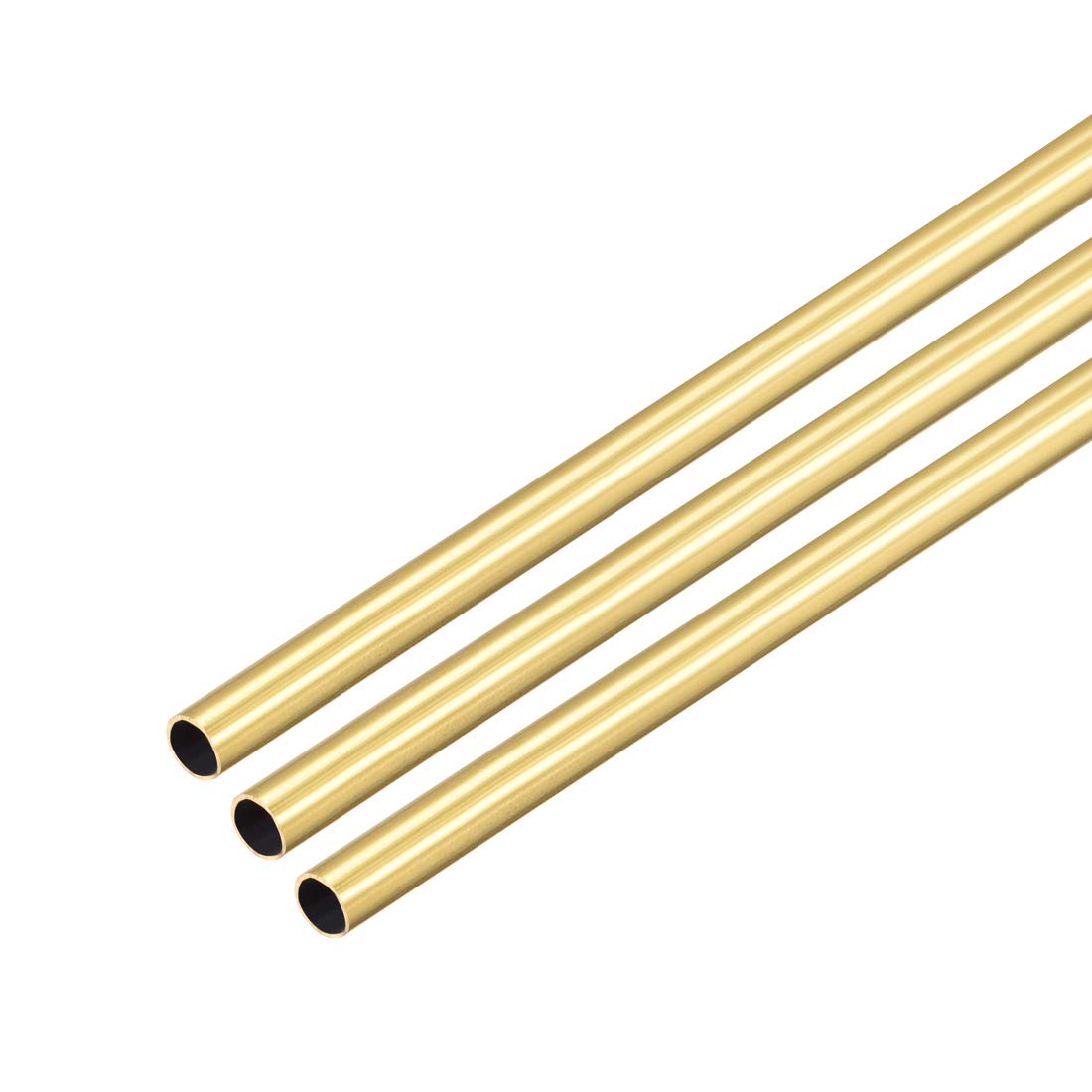 sourcing map Brass Round Tube, 300mm Length 3mm OD 0.2mm Wall Thickness, Seamless Straight Pipe Tubing 3 Pcs