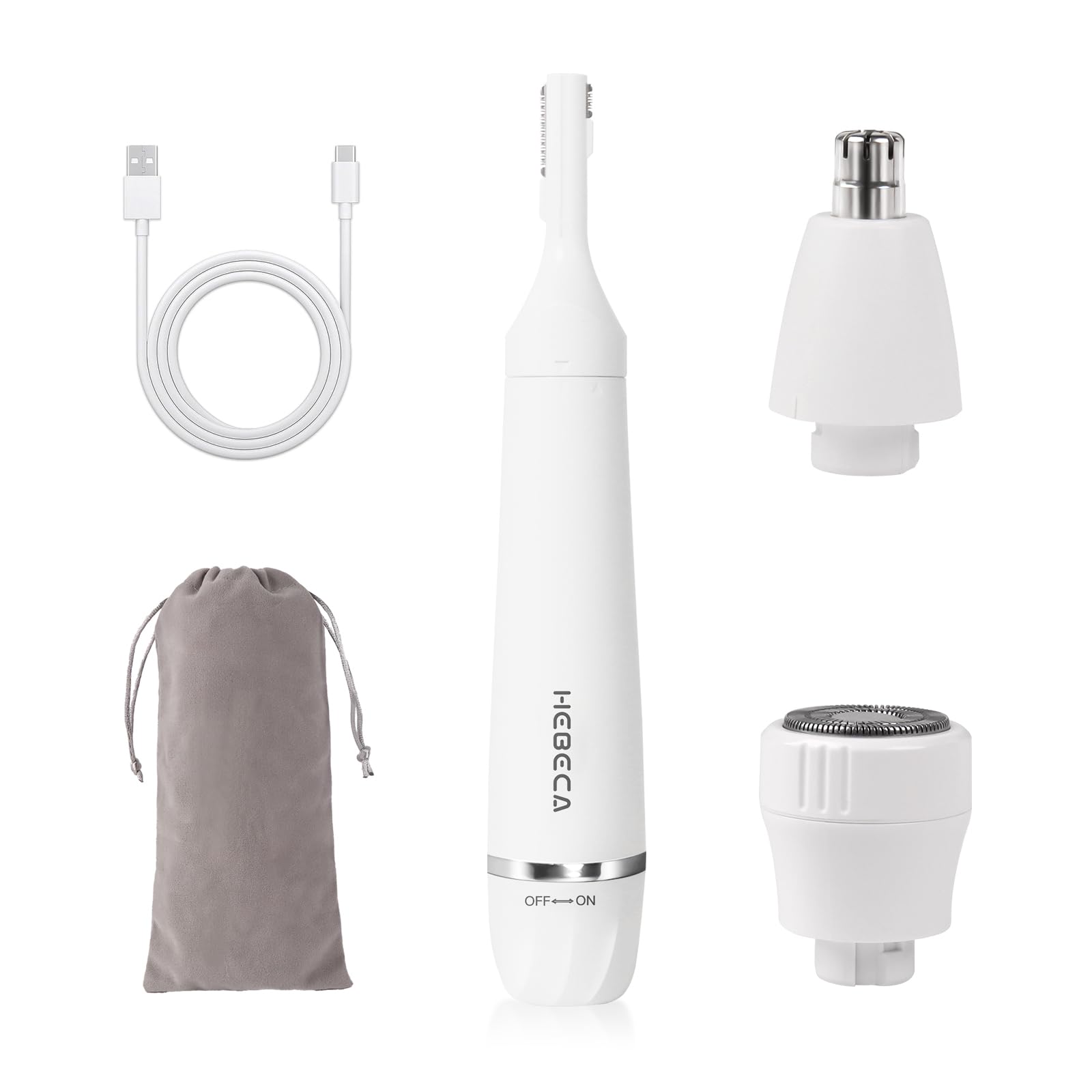 Photo 1 of HEBECA Facial Hair Removal for Women, 3-in-1 Electric Eyebrow Ear Nose Trimmer, & Facial Hair Trimmers Wet/Dry, Waterproof & Rechargeable Painless Women's Face Trimmer Portable for Travel