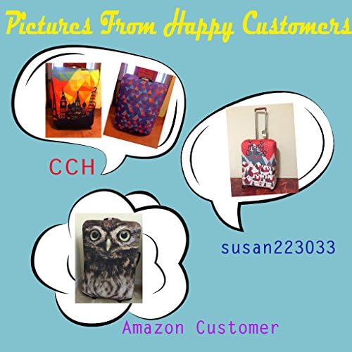 Black suitcase cover with a geometric pattern, designed to fit 26-28 inch baggage.