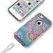 iPhone 5C Case,iphone5C Case,Kmall(TM) for iPhone 5C 2in1 High Impact Hybrid Dual Layer Case Heavy Duty Case Full-body Matte Rugged Armor Cover Case with Totem Tribe Floral Pattern (Gray)