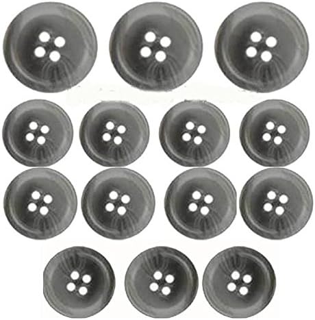 Premium Buttons- Suit and Pant Set- 14 Pieces, Medium Gray
