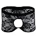 Freebily Men's Sexy Lace Boxer Briefs Open Front Pouch Crotchless Sissy Underwear Black Medium (waistline 24.5-34.0