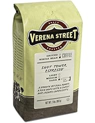 Verena Street 2 Pound Espresso Beans, Shot Tower Espresso Whole Bean, Rainforest Alliance Certified Arabica Coffee