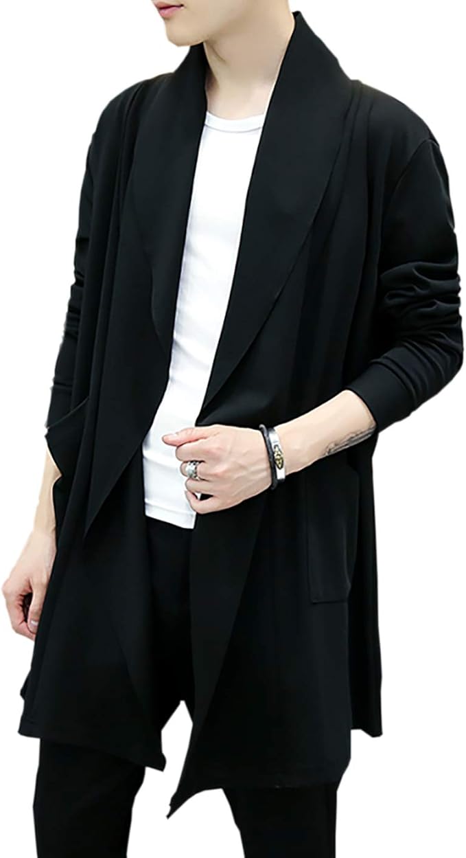 Amazon Co Jp Make 2 Be メンズ ロングカーディガン 薄手 スタイリッシュ ロング丈 カーディガン Mf81 スポーツ アウトドア