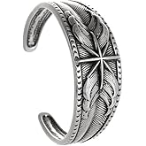 TURTLEDOVE Viking Compass Cuff Bracelet, North Star Nautical Cuff Bangle, Stainless Steel Vintage Pirate Sailor Amulet Jewelry Gift