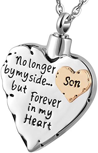 memorial necklace for mom,dad,pet,no longer by my side forever in my heart cremation pendant jewelry