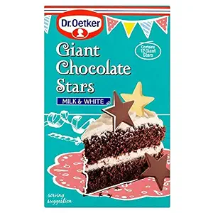 Dr. Oetker Giant Chocolate Stars Milk &amp; White (20g) - Pack of 6